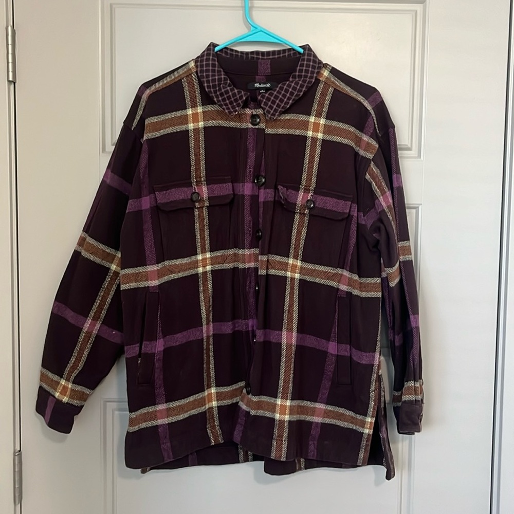 Madewell shacket flannel purple cotton !